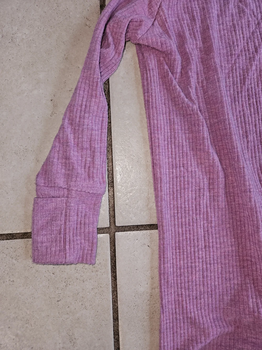 Little Sleepies Mauve Ribbed Long-Sleeve One-Piece Pajama